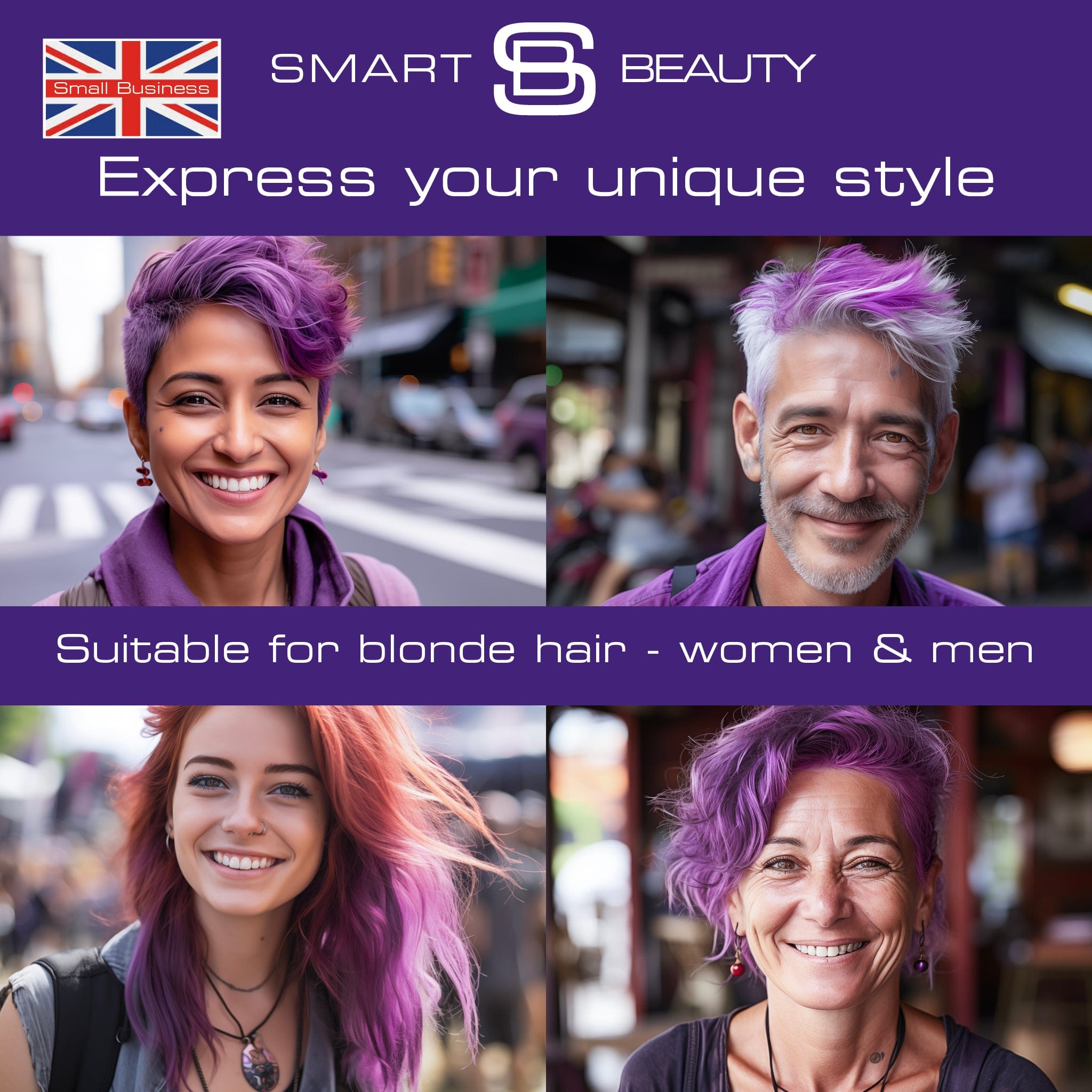 Amethyst Purple Hair Dye with Added Plex Hair Care Conditioner, Permanent Hair Colour