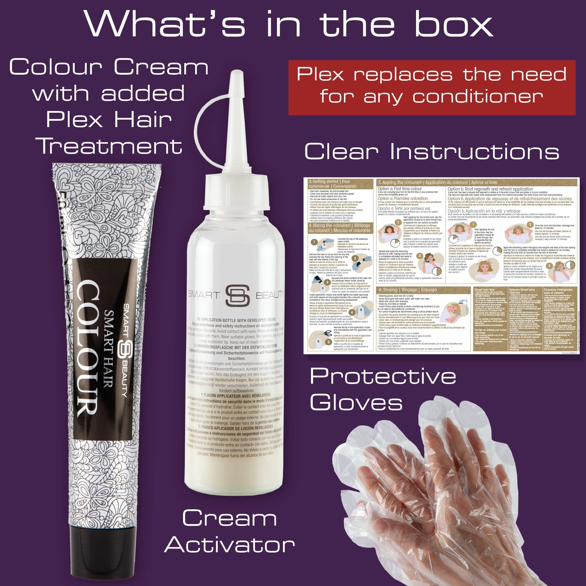 Pro Finish Bundle Pack – Amethyst Purple Haarfarbe & Farbauffrischer – Permanente Haarfarbe mit Pflege Farb-Booster