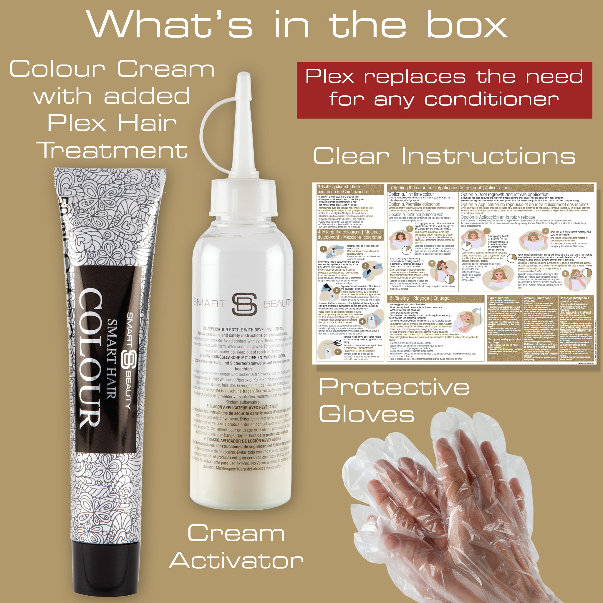 Aschblond Haarfarbe mit Plex Haarpflege-Spülung, Permanente Haarfarbe