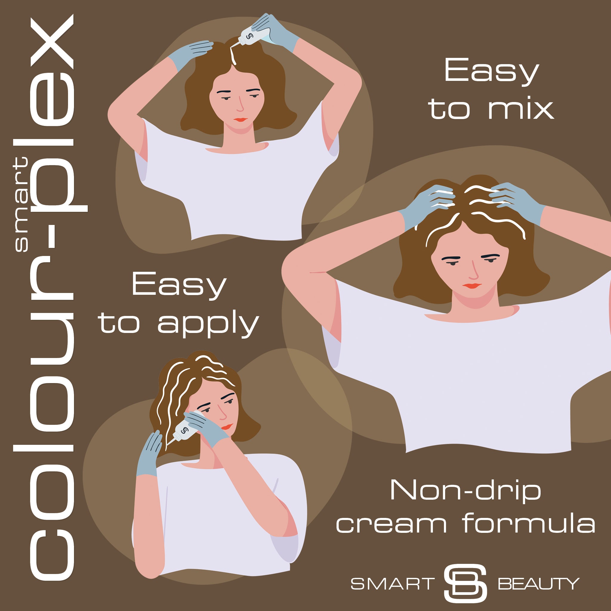 Espressobraune Haarfarbe mit Plex Haarpflege-Conditioner, Permanente Haarfarbe