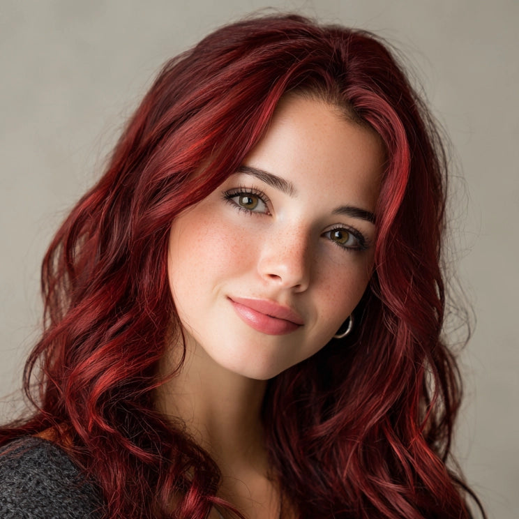 Teinture capillaire rouge intense avec après-shampooing Plex intégré, coloration permanente